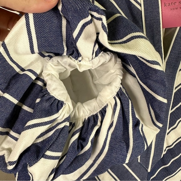 NWT $368 Kate Spade Preppy Cotton Coastal Cottage Striped Double Cloth Dress - Picture 4 of 12